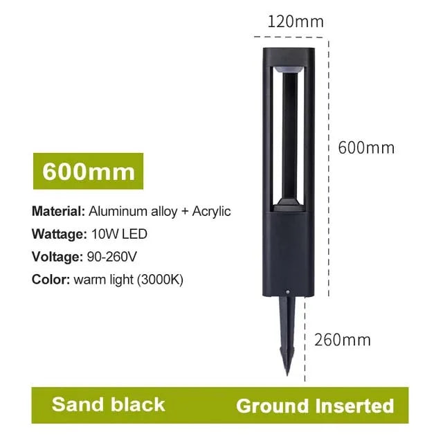 Outdoor LED Waterproof Lawn Lamp – Modern IP65 Landscape Light for Courtyard, Villa, Garden & Park