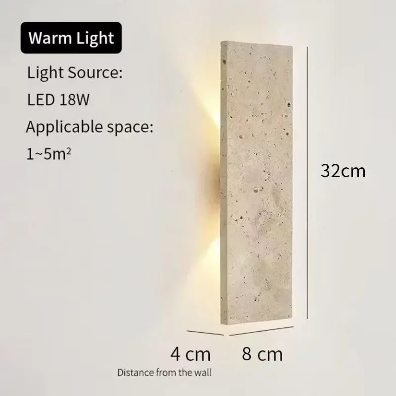 Outdoor Waterproof Natural Stone LED Wall Lamp – 18W Modern Strip Light for Exterior and Bedroom Decoration