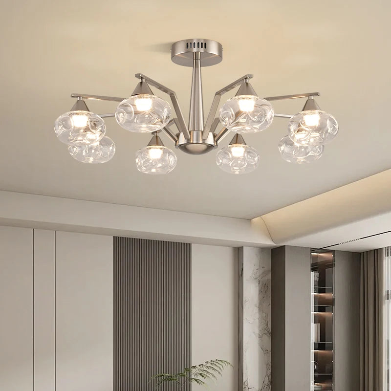 Modern LED Glass Ball Chandeliers – Contemporary Ceiling Lighting for Living Room, Dining Table, Bedroom & Home Decor