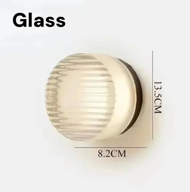 Modern Glass Round Wall Sconce – Nordic Colorful LED Lamp for Bedroom, Living Room & Hotel Decoration