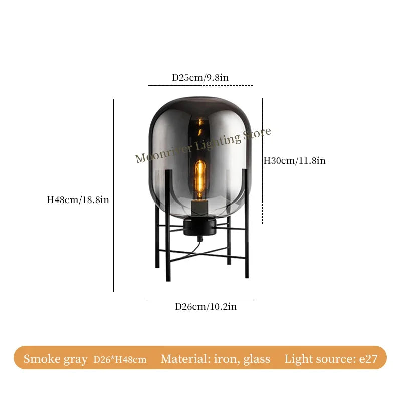 Vintage Glass Floor Lamp – Nordic Standing Light for Living Rooms, Bedrooms, and Corner Decor