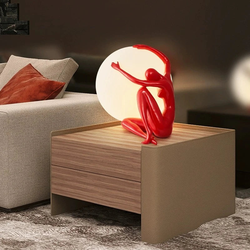 Modern Pedestrian Sculpture Ball Lamp – Creative Art Table Light for Bedroom, Living Room, and Bedside Décor