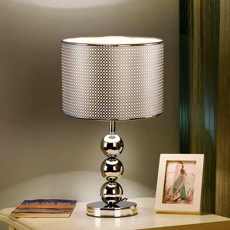 Large Modern Creative Table Lamp – Simple Silver, Gold, Black Bedside and Living Room Desk Light