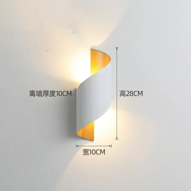 Modern Waterproof Spiral LED Wall Lamp – IP65 Up Lamp; Down Outdoor/Indoor Aluminum Sconce for Home, Porch, and Corridor Lighting