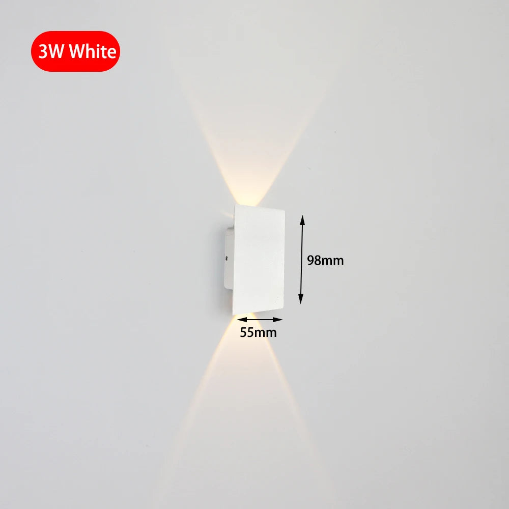 Modern LED Up &amp; Down Wall Lamp – Aluminum Indoor Sconce for Bedroom, Living Room, Aisle, and Corridor Lighting