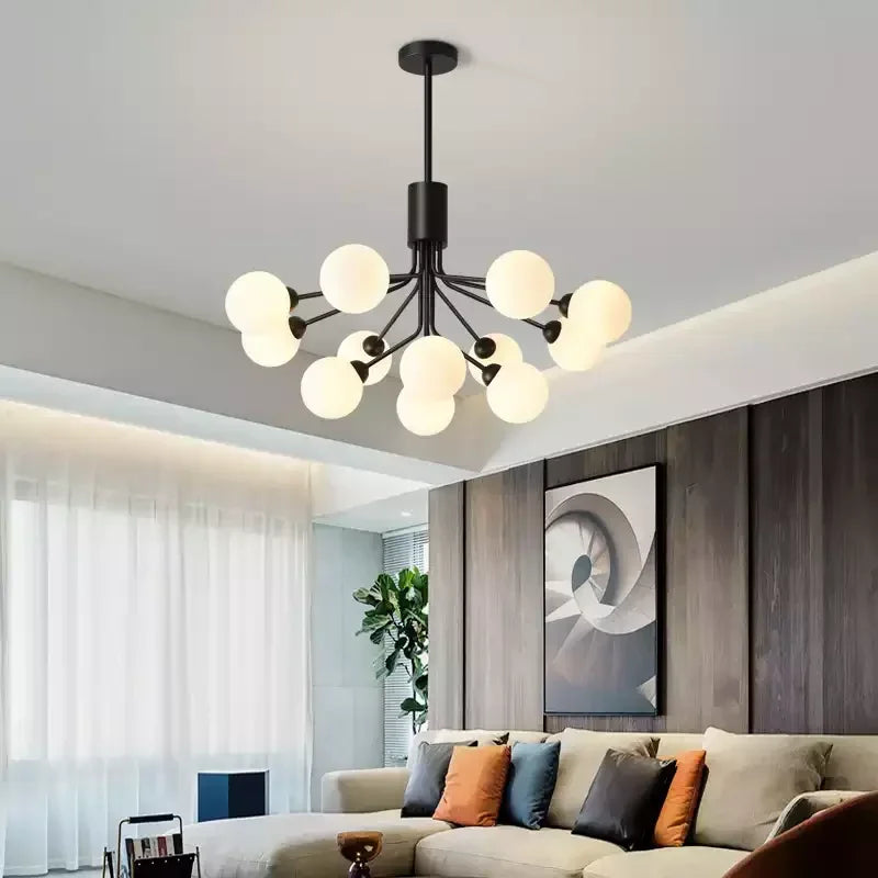 Postmodern Minimalist Magic Beans Chandelier – 2024 Nordic Creative Glass Ball Ceiling Light for Living Rooms and Kitchens