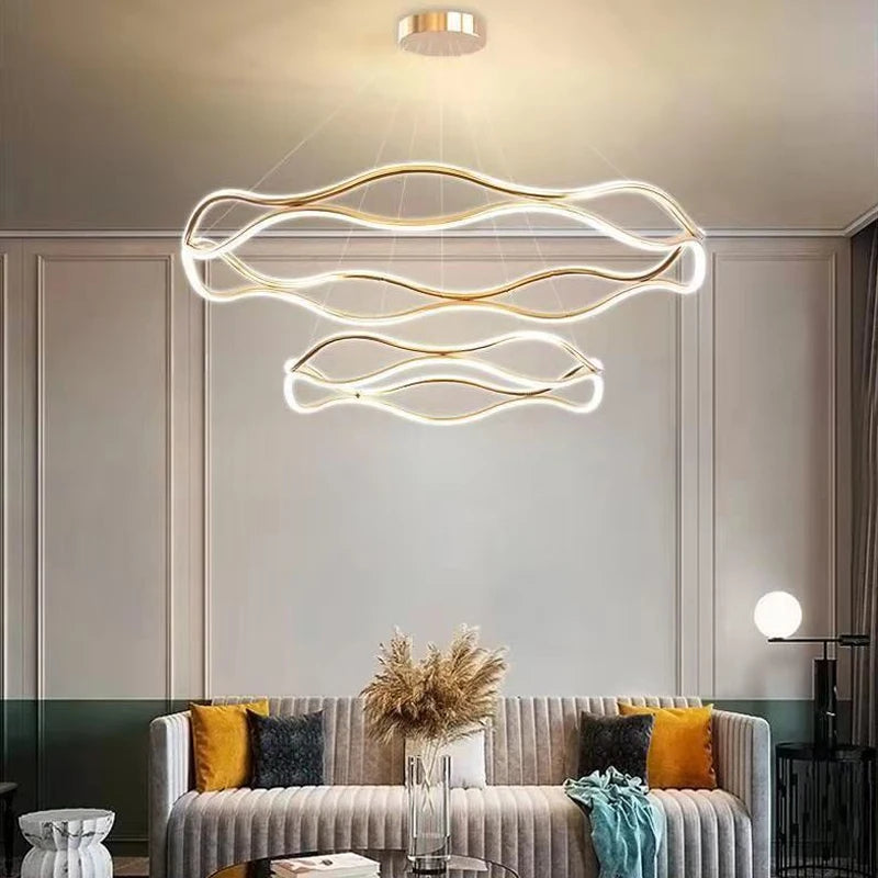 Modern Minimalist Restaurant Chandelier – Nordic Luxury LED Ceiling Light for Living Room, Bedroom & Dining Spaces