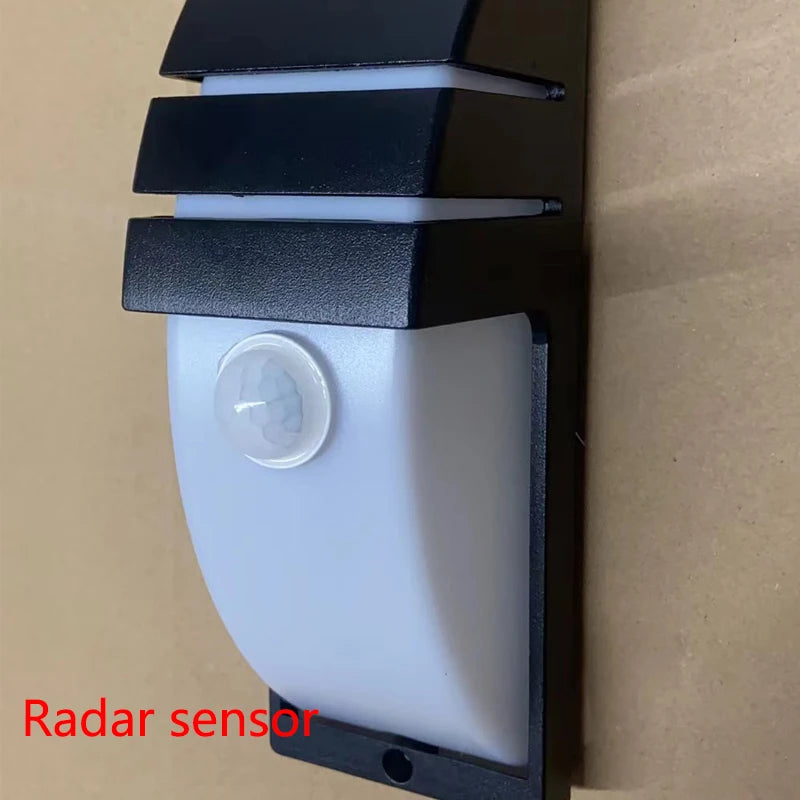LED Outdoor Wall Light – Waterproof Radar Motion Sensor Wall Lamp for Porch, Exterior & Outdoor Lighting