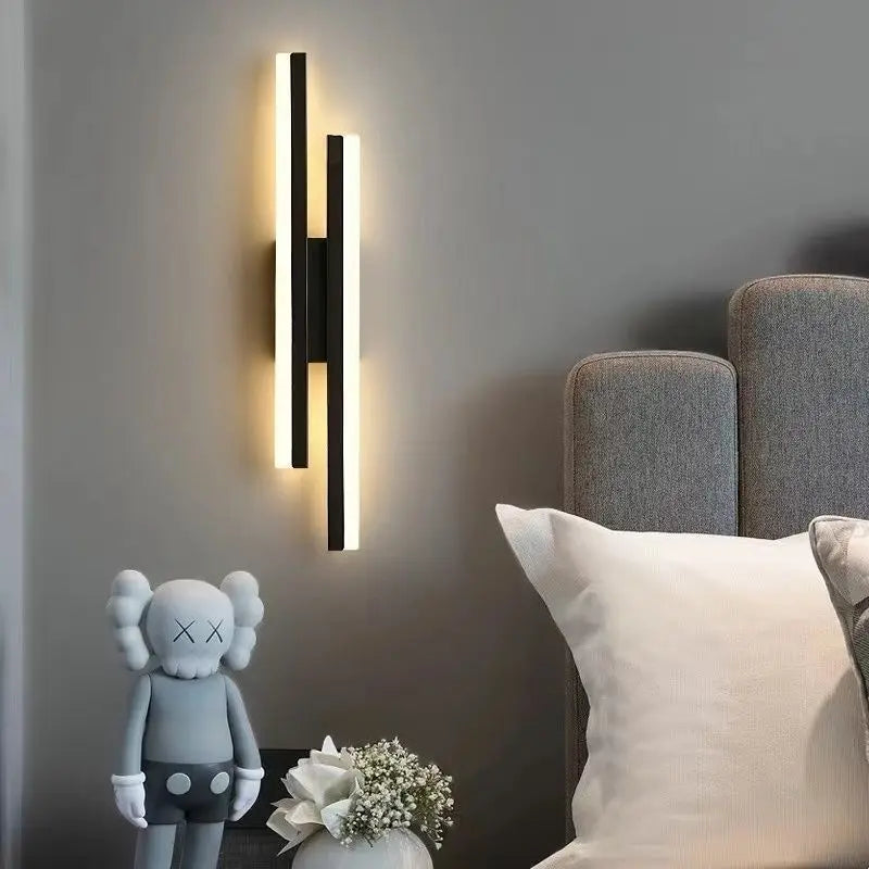 Modern LED Wall Sconce – Copper Line Pipe Design With Acrylic Shade for Bedroom, Living Room, and Corridor Lighting