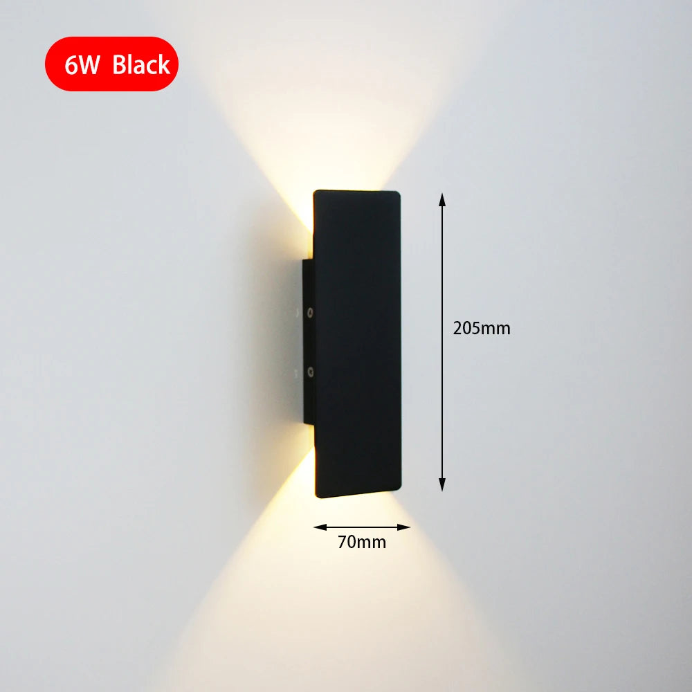 Modern LED Up &amp; Down Wall Lamp – Aluminum Indoor Sconce for Bedroom, Living Room, Aisle, and Corridor Lighting