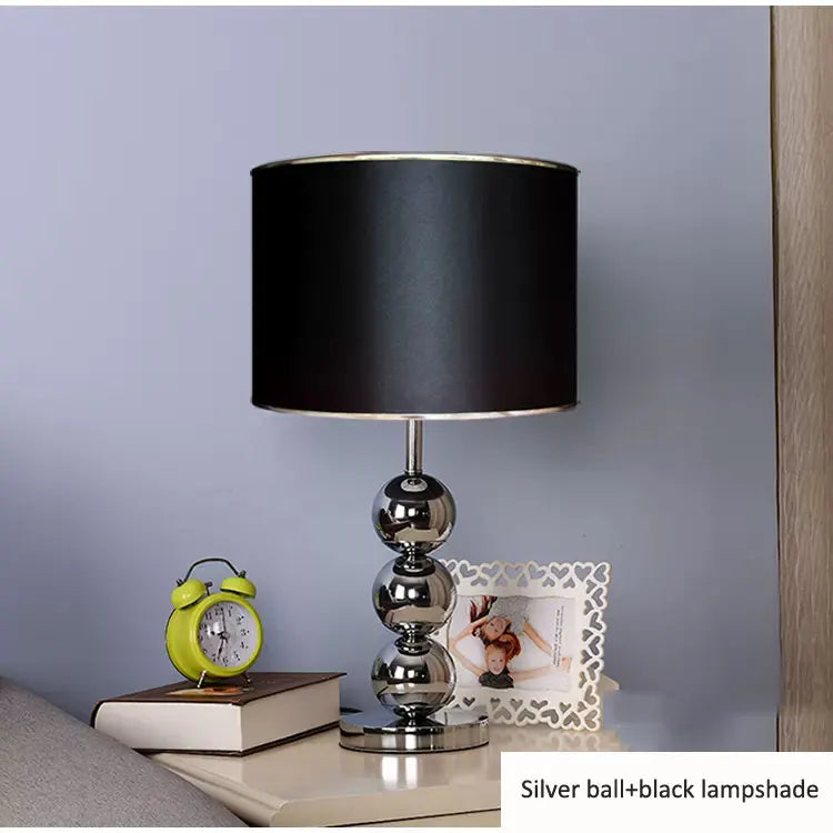 Large Modern Creative Table Lamp – Simple Silver, Gold, Black Bedside and Living Room Desk Light