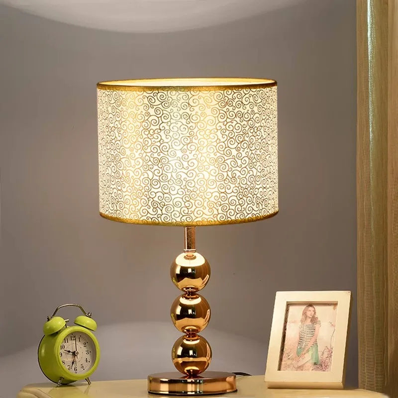 Large Modern Creative Table Lamp – Simple Silver, Gold, Black Bedside and Living Room Desk Light
