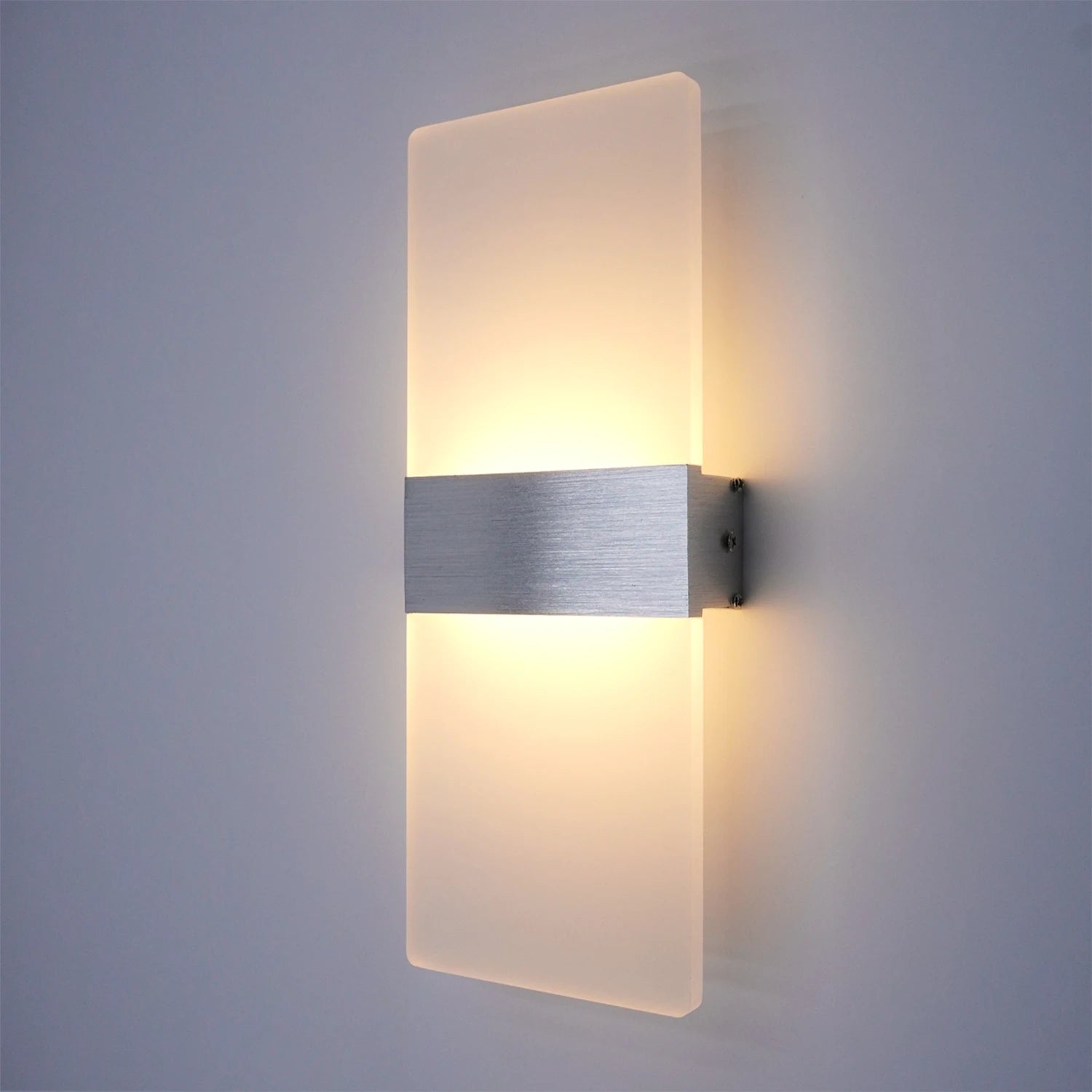 Modern Minimalist LED Wall Sconce – Aluminum and Acrylic Up–Down Light for Bedroom, Living Room & Corridor