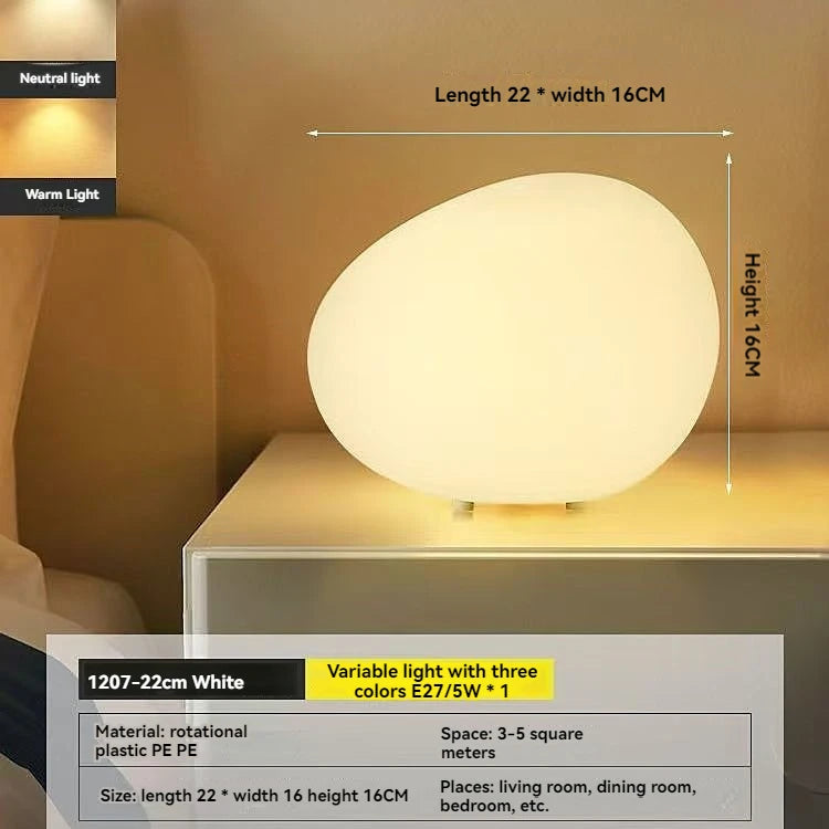 Cobblestone Night Light – Modern Minimalist Decorative Bedside Table Lamp