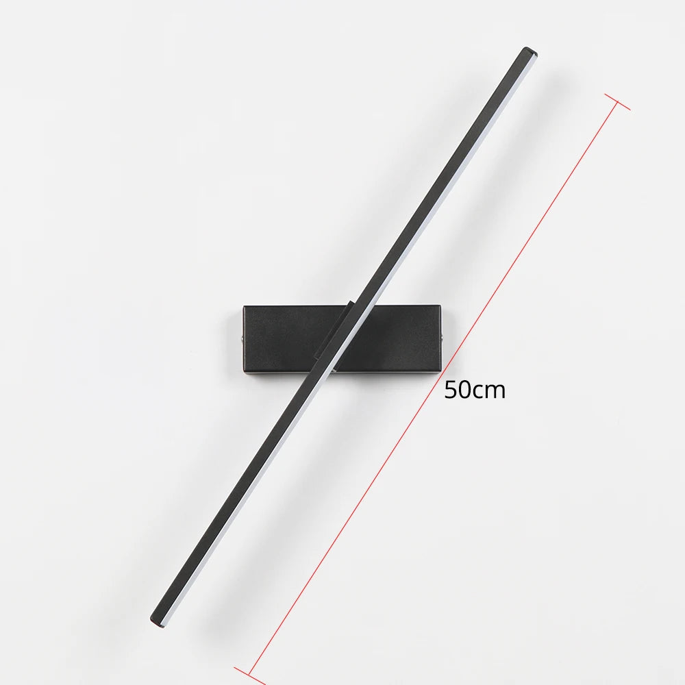 Adjustable Rotatable LED Bedside Wall Lamp – Modern Aluminum Linear Light for Bedrooms and Study Spaces