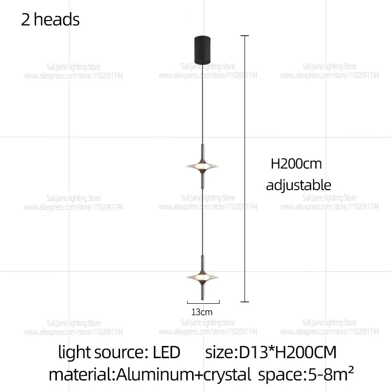 LED Modern Crystal Floor Lamp – Creative Hanging Bedside Light for Bedroom, Living Room, Study, and Hotel Corner Decoration