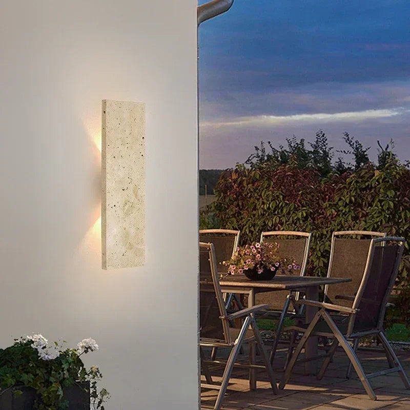Outdoor Waterproof Natural Stone LED Wall Lamp – 18W Modern Strip Light for Exterior and Bedroom Decoration