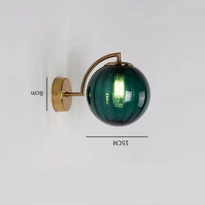 Modern LED Wall Lamp – Nordic Minimalist Colored Glass Sconce for Bedroom, Living Room & Dining Spaces