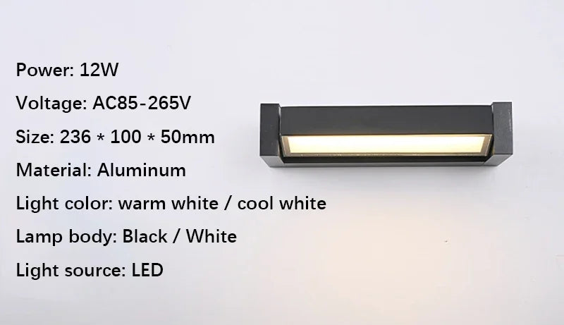 Adjustable Angle Outdoor Waterproof Wall Lamp – Modern Aluminum Garden and Exterior Wall Lighting