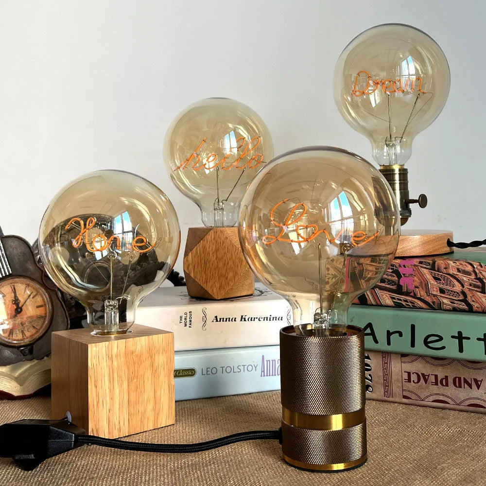 LED Filament Letter Bulb G125 LOVE – Warm Ambient Edison Light for Bedroom and Home Décor