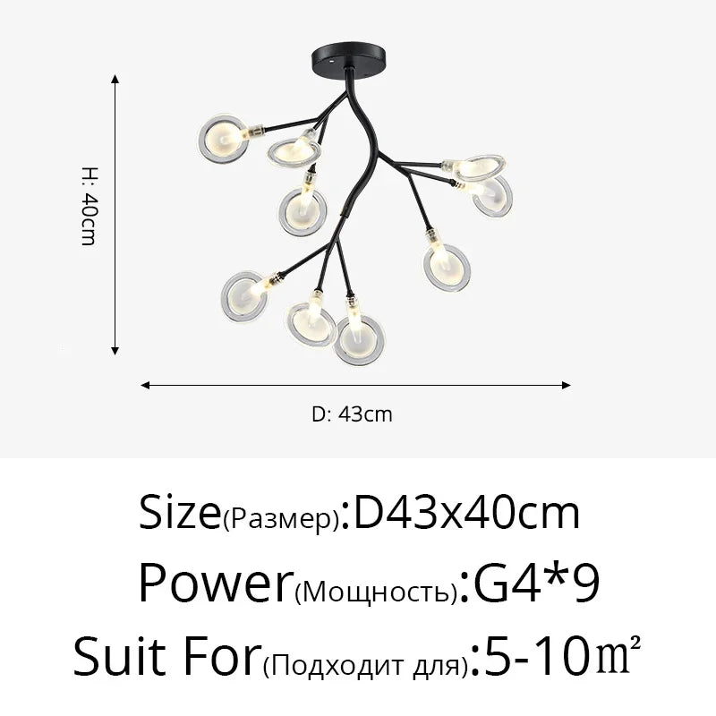 Nordic Firefly Pendant Light – Luxury Creative Art Chandelier for Living Room & Bedroom Home Decor