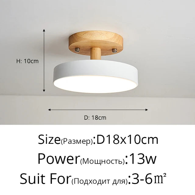 Nordic Style Personalized Macaron LED Chandelier – Modern Minimalist Wood & Aluminum Ceiling Light for Bedroom and Living Room