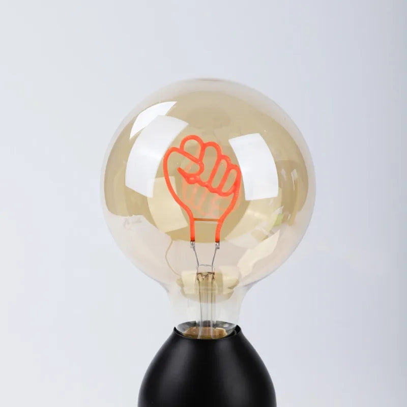 LED Filament Letter Bulb G125 LOVE – Warm Ambient Edison Light for Bedroom and Home Décor