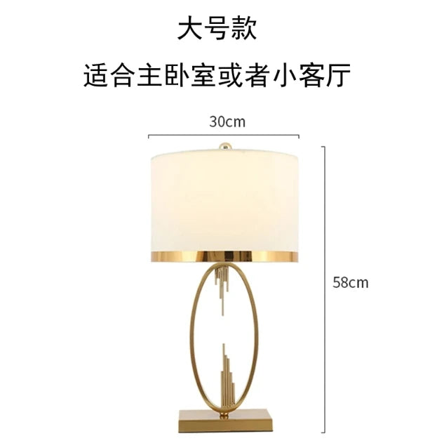 Modern Metal Pipe Shape Table Lamp – Nordic Fabric Bedroom and Living Room Decorative Desk Lighting