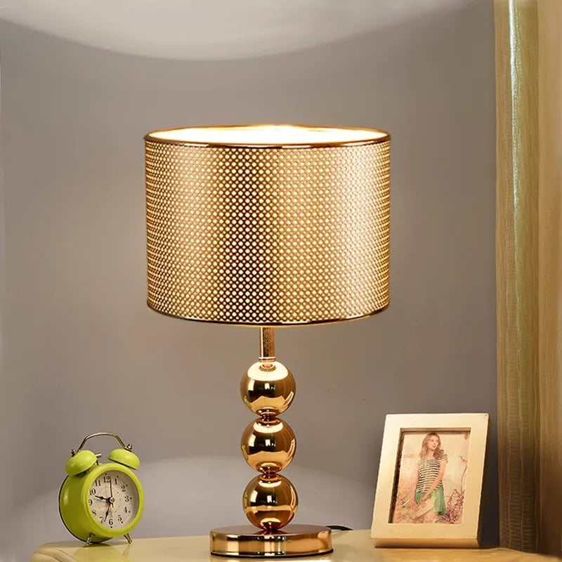 Large Modern Creative Table Lamp – Simple Silver, Gold, Black Bedside and Living Room Desk Light