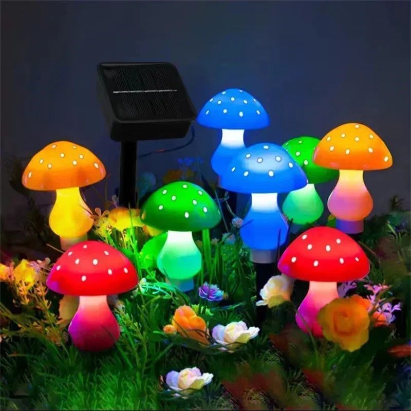 Christmas Solar Mushroom Fairy Lights – 8 LEDs Waterproof Garden Decor for Yard, Wedding & Party Decoration