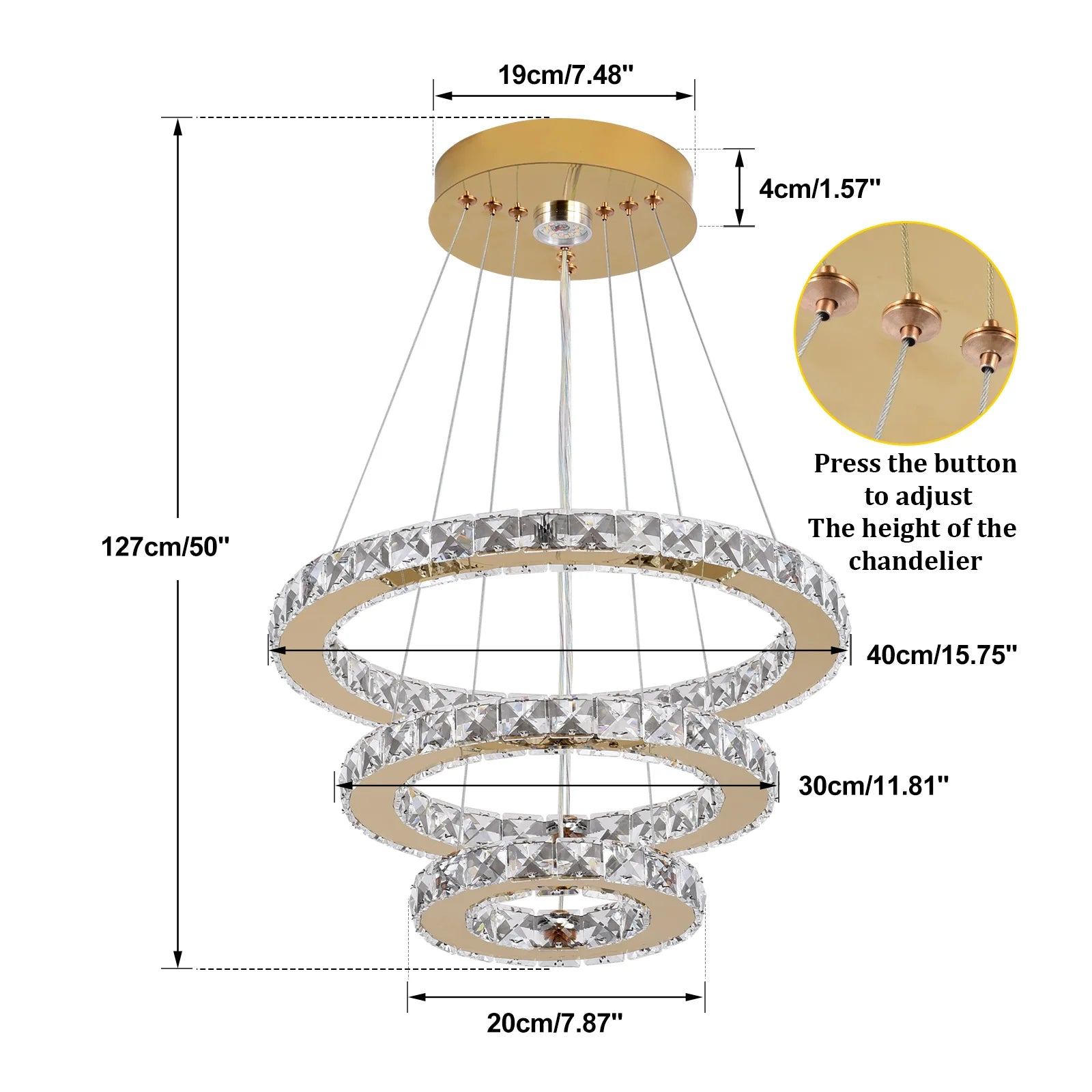 French Luxury Crystal Chandelier – LED Ceiling Lamp for Hall, Living Room, Dining Room & Home Decoration