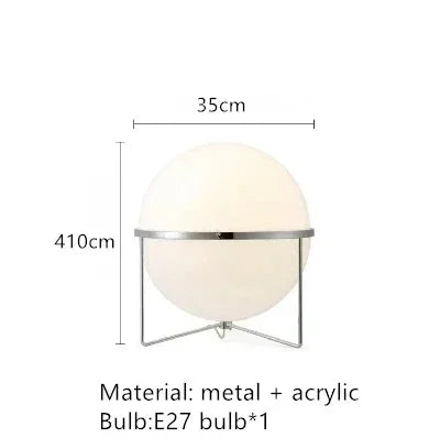Garrault Delord Chrome Metal Floor Lamp – White Acrylic Ball Light for Living Room, Hotel, and Sofa Decoration