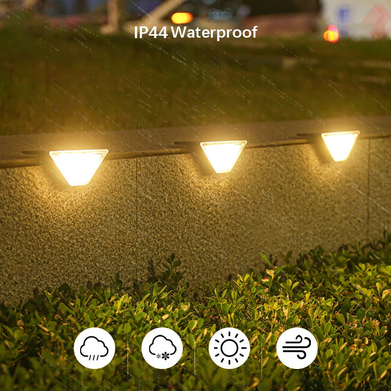 8Pcs LED Solar Step Lights – Waterproof Outdoor Stair and Deck Lighting, Solar Landscape Lights for Yard, Patio, Walkway