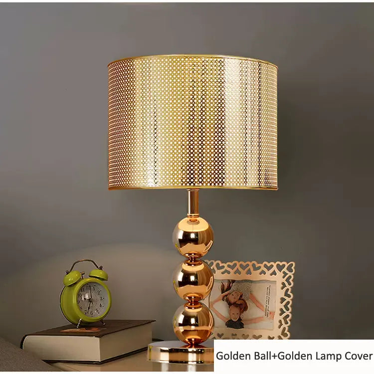 Large Modern Creative Table Lamp – Simple Silver, Gold, Black Bedside and Living Room Desk Light