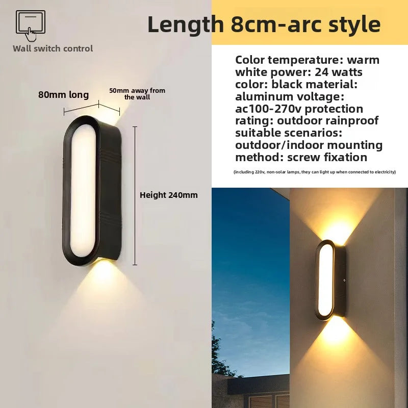 Outdoor Waterproof Wall Lamp – Contemporary LED Lighting for Villa Courtyards, Corridors, and Guesthouses