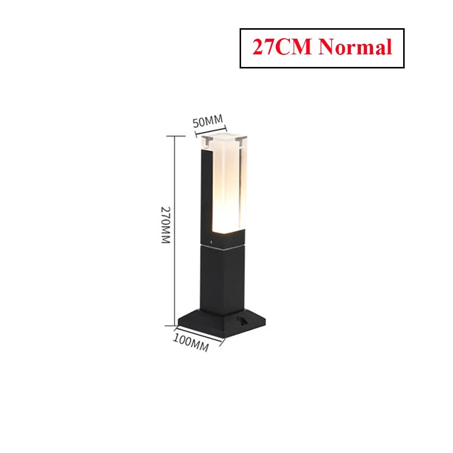 Waterproof IP65 Acrylic LED Lawn Light – Modern Aluminum Bollard Path Lamp for Garden, Walkway & Villa Landscape Decor