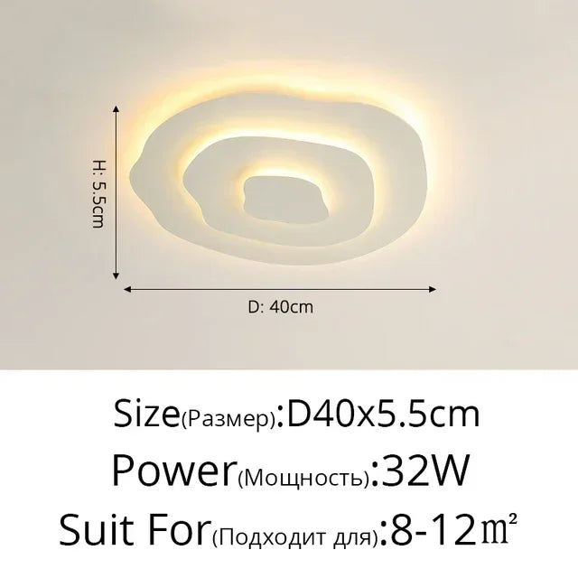 Nordic Corrugated Bedroom Chandelier – Creative Flush Mount Ceiling Light for Bedroom, Living Room & Terrace