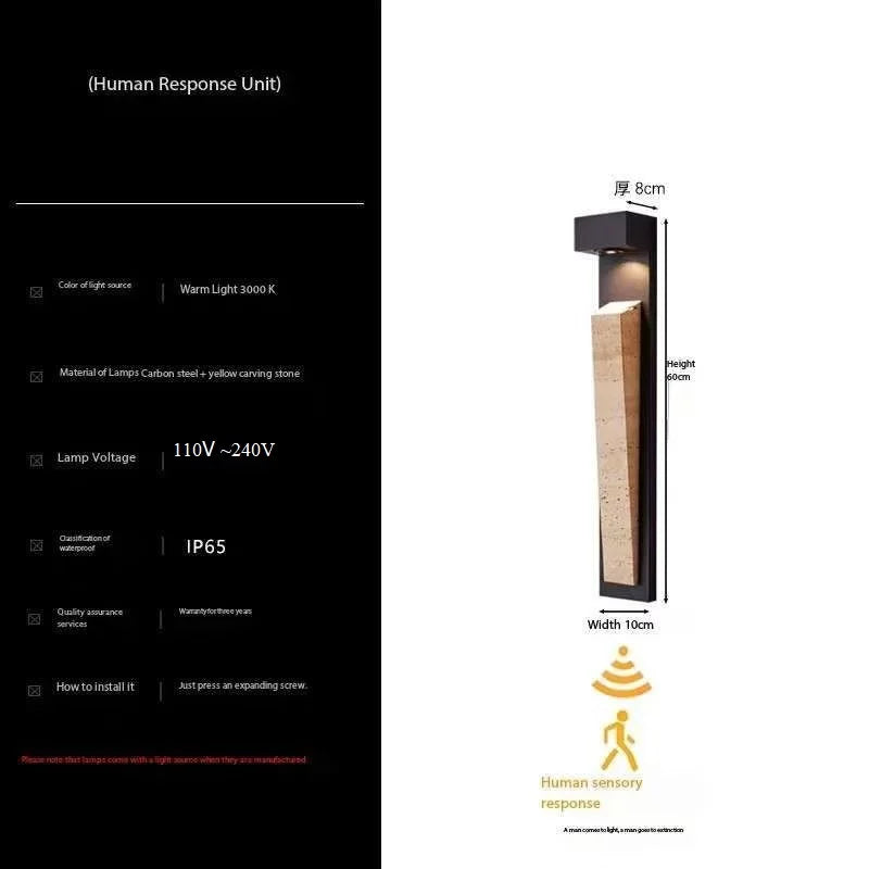 High Class Long Strip Outdoor, Indoor Wall Lamp – Waterproof LED Lighting for Villa, Courtyard, Garden, Doorway, Terrace & Sunroom