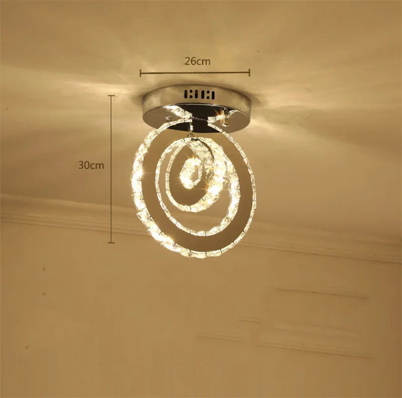 Modern Crystal LED Ceiling Chandelier – Elegant Lighting for Bedroom, Corridor, Dining Room & Hallway