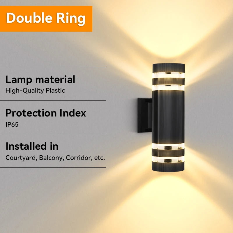 LED Outdoor Wall Lights E27 – IP65 Waterproof Up, Down Exterior Wall Sconce