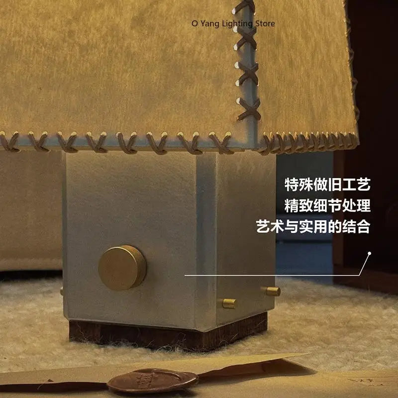 Letter Desk Lamp Handmade Sheepskin Paper Cover – Light Luxury Designer Bedside Lamp for Modern Bedrooms