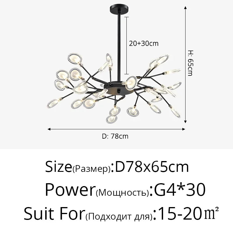 Nordic Firefly Pendant Light – Luxury Creative Art Chandelier for Living Room & Bedroom Home Decor