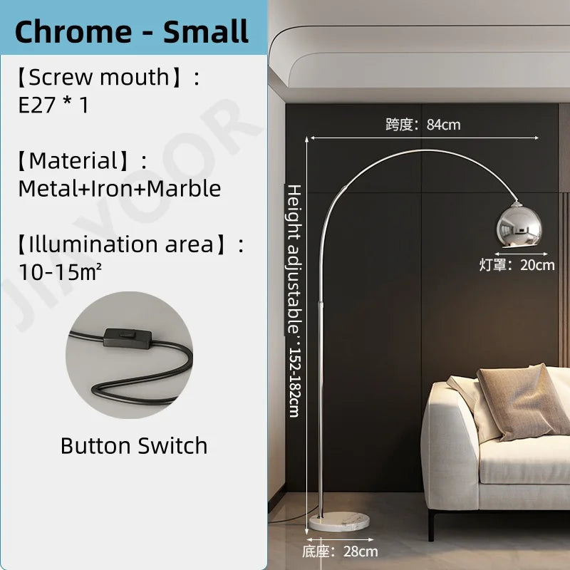 Nordic Luxury Adjustable Fishing Floor Lamp – Modern Living Room and Bedroom Sofa-Side LED Standing Light