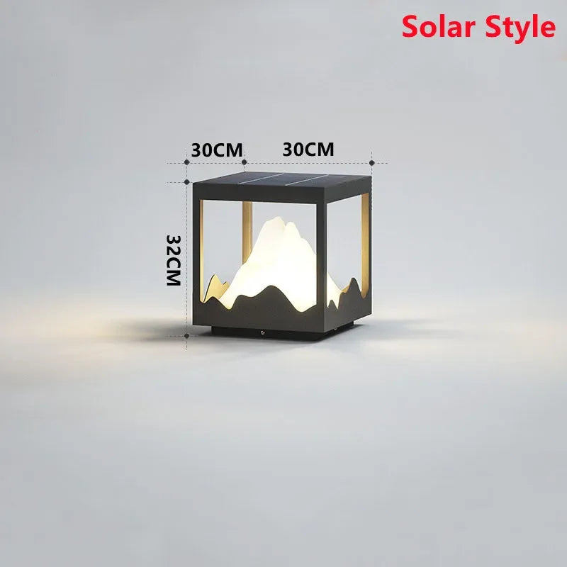 Solar Post Light Outdoor – IP65 Waterproof Auto Dusk to Dawn Stainless Steel Pathway Lamp for Garden, Villa, Courtyard, Fence Lighting