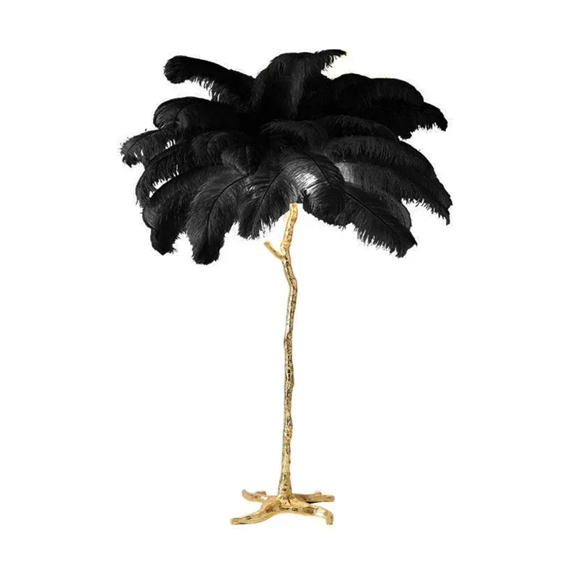 Nordic Creative Feather Floor Lamp – Luxury Bedroom and Living Room Atmosphere Light for High-End Décor