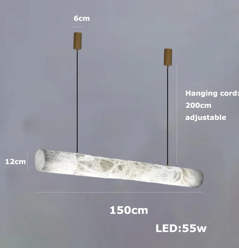 Retro Solid Marble LED Hanging Lamp – DIY Art Deco Chandelier for Dining Room & Living Spaces