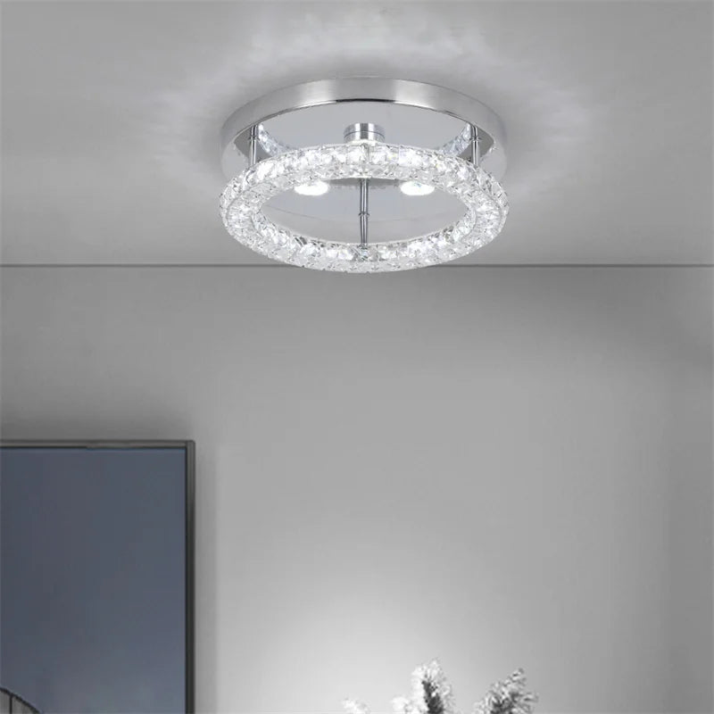 Modern Crystal LED Ceiling Chandelier – Elegant Lighting for Bedroom, Corridor, Dining Room & Hallway