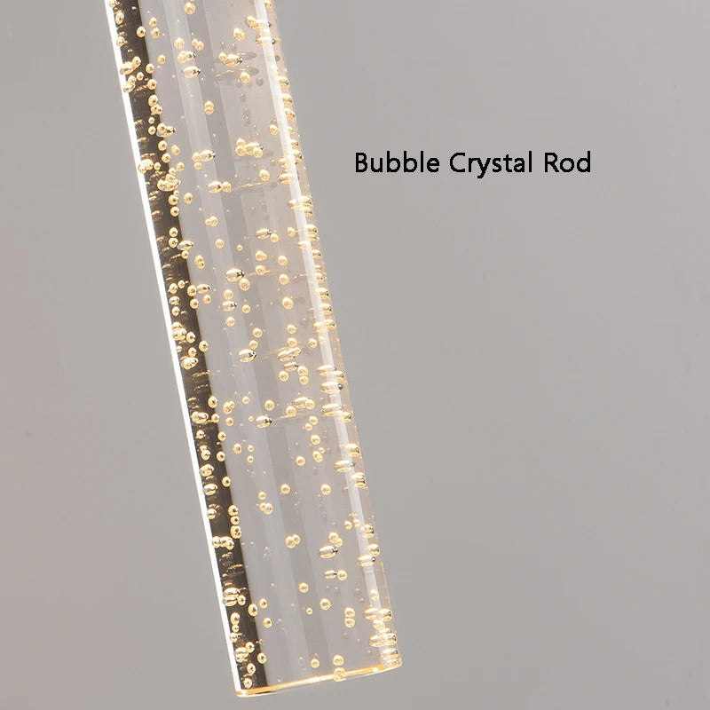 Nordic Crystal Rod LED Wall Lamp – Modern Bubble Glass Sconce for Bedroom, Living Room, and Hallway Décor