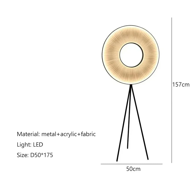 Minimalist Art Decor Floor Lamp – Nordic Fabric Pleated Standing Light for Living Room, Bedroom, and Home Corners