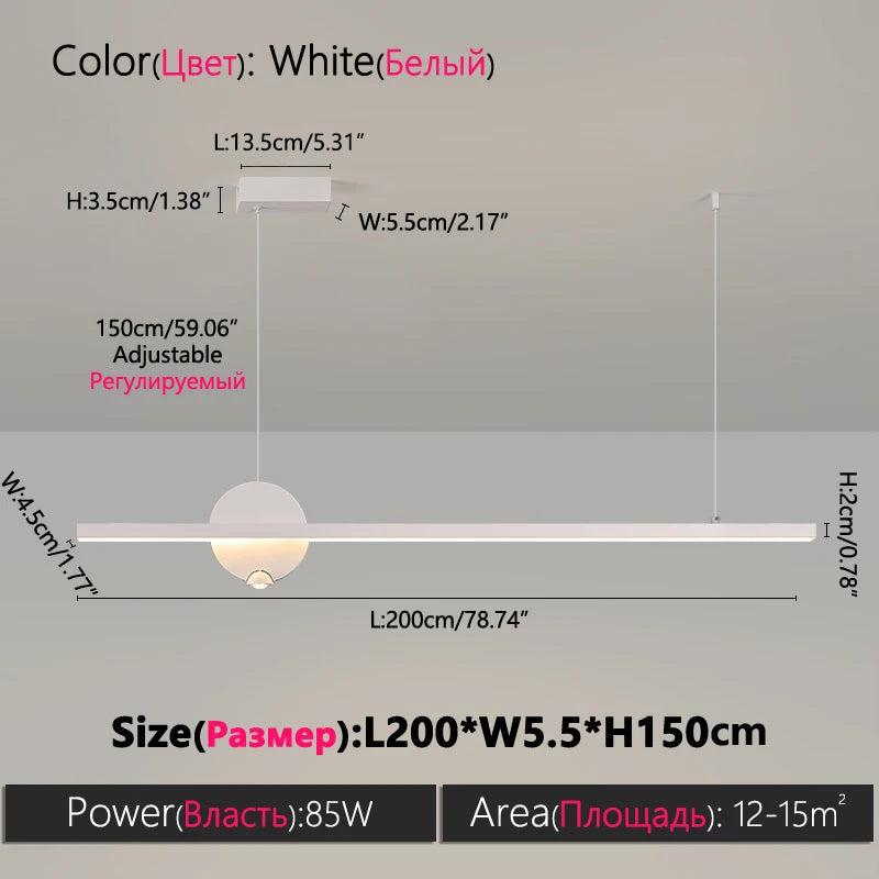 Nordic Modern Chandelier – Black Pendant Light for Dining Room, Kitchen, Bar & Restaurant